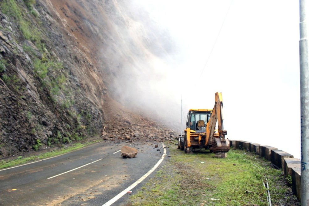 Recurring landslides is hampering PWD Zunheboto to clear the affected road between Zhekiye and Satakha along the NH-702A in Zunheboto district..